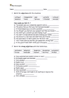 Vista previa - Hojas de trabajo - Vocabulary worksheet: adjectives! - página 1