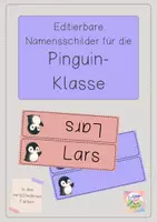 Vorschau - Bildkarten - Editierbare Namensschilder für deine Pinguin-Klasse - Deckblatt
