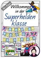 Vorschau - Poster - Willkommen in der SUPERHELDENKLASSE | Poster & Girlande - Deckblatt