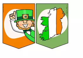 Vorschau - Mal- und Bastelvorlagen - Ireland | Wimpelkette | Tafelkarten - Seite 1