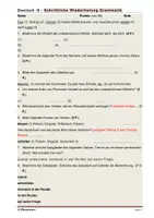 Vorschau - Arbeitsblätter - Grammatiktest Klasse 8 Gymnasium (mit Übungsblatt) - Deckblatt