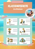Vorschau - Bildkarten - Klassendienste Giraffen EnjoyYourAfternoon - Deckblatt