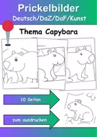 Vorschau - Mal- und Bastelvorlagen - Prickelbilder / Fensterbilder PAKET Thema Capybaras - Grundschule - Bastelvorlagen - Seite 1