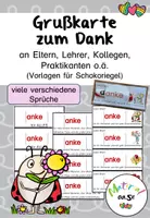 Vorschau - Anderer Materialtyp - Grußkarte Schokoriegel - Dank an Eltern, Kollegen o.ä. - Deckblatt