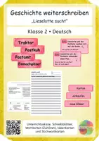 Vorschau - Stundenentwürfe - freies Schreiben Text zu Ende schreiben Lieselotte sucht - Deckblatt