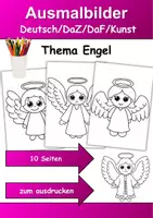 Vorschau - Mal- und Bastelvorlagen - Ausmalbilder Thema Engel - Grundschule - Bastelvorlagen - Deckblatt