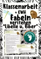 Vorschau - Arbeitsblätter - Fabeln verstehen - Klassenarbeit+EWH - "Libelle und Biber" - Deckblatt