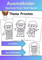 Vorschau - Mal- und Bastelvorlagen - Ausmalbilder Thema Soldaten - Grundschule - Bastelvorlagen - Deckblatt