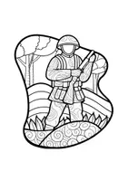 Vorschau - Mal- und Bastelvorlagen - Mandalas Thema Soldaten - Grundschule - Bastelvorlagen - Seite 1