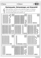 Vorschau - Arbeitsblätter - Rechenpuzzle ZR 100 - Zehnerstangen und Einer (Apfelkorb) - Seite 3