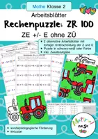 Vorschau - Arbeitsblätter - Rechenpuzzle (Traktor) ZR 100 - ZE +/- E ohne ZÜ - Deckblatt
