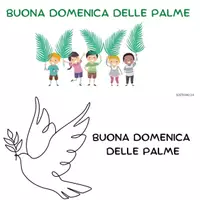 anteprima - Clipart / Immagini originali - Disegno con scritta 'Buona Domenica delle Palme' - Pagina di copertina