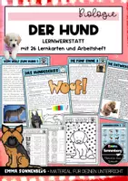 Vorschau - Arbeitsblätter - Große Lernwerkstatt "Der Hund" (Stationenlernen mit Lernheft) - Deckblatt