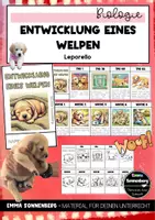 Vorschau - Mal- und Bastelvorlagen - Leporello zur Entwicklung des Hundes (Welpen) - Deckblatt