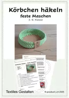 Vorschau - Mal- und Bastelvorlagen - Körbchen häkeln mit festen Maschen - nicht nur zu Ostern! - Deckblatt