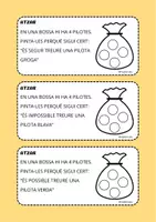 Vista previa - Tarjetas / Manipulativos - PROBABILIDAD: CONCEPTOS DE POSIBLE, IMPOSIBLE Y SEGURO - página 1