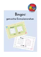Vorschau - Stationenlernen - Einmaleins-Bingos gemischte Reihen - Deckblatt