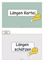 Vorschau - Aufgabenkarten - Längenkartei mit 30 Aufgabenkarten (mit Lösungen und Laufzettel, Längen schätzen, messen, Längenmaße) - Seite 2