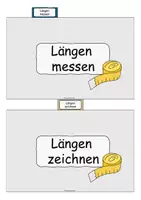 Vorschau - Aufgabenkarten - Längenkartei mit 30 Aufgabenkarten (mit Lösungen und Laufzettel, Längen schätzen, messen, Längenmaße) - Seite 3