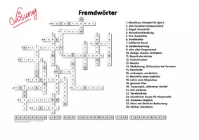 Vorschau - Arbeitsblätter - Kreuzworträtsel: Fremdwörter - Seite 1