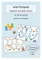 Vorschau - Spiele - Würfelspiel Addition Subtraktion ZR10 und ZR20 - Deckblatt