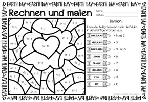 Vorschau - Arbeitsblätter - Rechen-Mal-Blätter - Division (Tag der Erde) - Seite 3