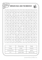 Προεπισκόπηση - Φύλλα εργασίας - Brown Owl and the Bee Hive - WORD SEARCH - Σελίδα 1