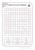 Προεπισκόπηση - Φύλλα εργασίας - Brown Owl and the Bee Hive - WORD SEARCH - Σελίδα 3