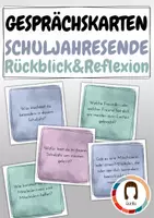 Vorschau - Anderer Materialtyp - Gesprächskarten Schuljahresende | Rückblick Reflexion Sommerferien - Deckblatt