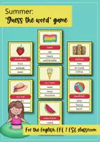 Προεπισκόπηση - Φύλλα εργασίας - Summer: guess the word; vocabulary game (English) / Καλοκαίρι: μαντέψτε τη λέξη, παιχνίδι λεξιλογίου (Αγγλικά) - Σελίδα 1