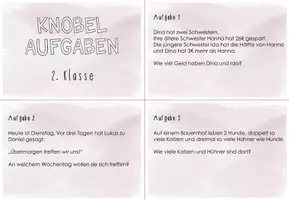 Vorschau - Arbeitsblätter - Knobelaufgaben für die 2. Klasse mit Lösungen - Seite 1