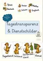 Vorschau - Anderer Materialtyp - Erdmännchen: Tagestransparenz und Dienstschilder - Deckblatt