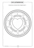 Vorschau - Arbeitsblätter - Martin Luther: Lutherrose, Mal- und Bastelvorlagen - Seite 1