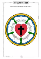 Vorschau - Arbeitsblätter - Martin Luther: Lutherrose, Mal- und Bastelvorlagen - Seite 2