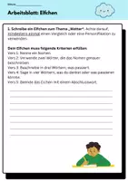 Vorschau - Arbeitsblätter - Elfchen zum Thema „Wetter“ – kreativ schreiben und bewerten - Deckblatt