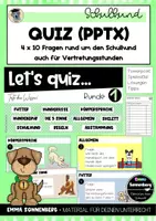 Vorschau - Quiz - Schulhund - Quiz (auch für Vertretungsunterricht) - Deckblatt