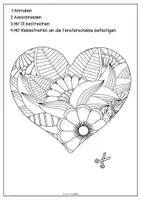 Vorschau - Mal- und Bastelvorlagen - Muttertag Vatertag Herzen Mandala - Seite 1