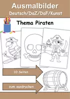 Vorschau - Mal- und Bastelvorlagen - Ausmalbilder Thema Piraten - Grundschule - Bastelvorlagen - Deckblatt