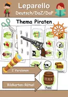 Vorschau - Spiele - Leporello/Faltbuch Thema Piraten (Klasse 1 und 2) - Deckblatt