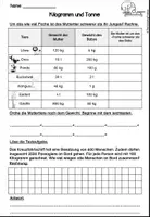 Vorschau - Arbeitsblätter - Gewichte (Tonne und Kilogramm) - Arbeitsblätter zu den Größen - Seite 3
