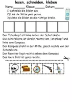 Vorschau - Mal- und Bastelvorlagen - Piraten Leserätsel - Lesen, schneiden, kleben - DaZ/DaF, Deutsch, Sachunterricht - Seite 3