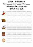 Vorschau - Test - GRATIS - Diktat Thema Piraten - DaZ/DaF, Deutsch (Klasse 1 bis 4) - Seite 2