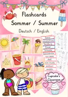 Vorschau - Fördermaterial/Inklusion - Englisch/ Deutsch/ DaZ - Sommer / summer - Bildkarten/ flashcards - Deckblatt