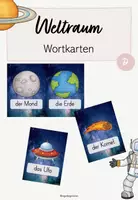 Vorschau - Poster - Weltraum - Wortkarten - Deckblatt