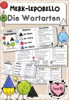 Vorschau - Mal- und Bastelvorlagen - Wortarten | Leporello als Merkhilfe - Deckblatt