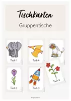Vorschau - Bildkarten - Tischkarten für Gruppentische - Deckblatt