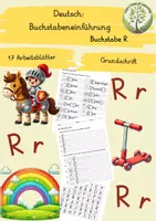 Vorschau - Arbeitsblätter - Deutsch: Buchstabeneinführung R Grundschrift - Deckblatt