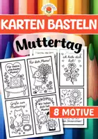 Vorschau - Mal- und Bastelvorlagen - Karten basteln - Muttertag - Deckblatt
