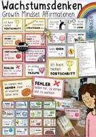 Vorschau - Präsentationen/Tafelbilder - 30 🌈 Affirmationen / Mutmacher - Wachstumsdenken / Growth Mindset - Deckblatt