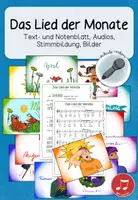 Vorschau - Stundenentwürfe - Das Lied der Monate, Noten, Bilder, Audios, etc. - Deckblatt